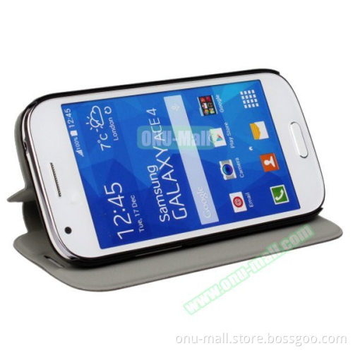 Colorful Ultra Thin Flip Cover Leather Case for Samsung Galaxy Ace 4